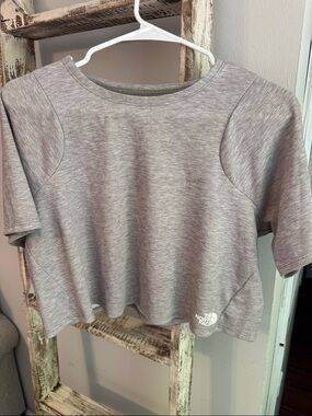 The North Face Heather Gray Cropped Performance Top